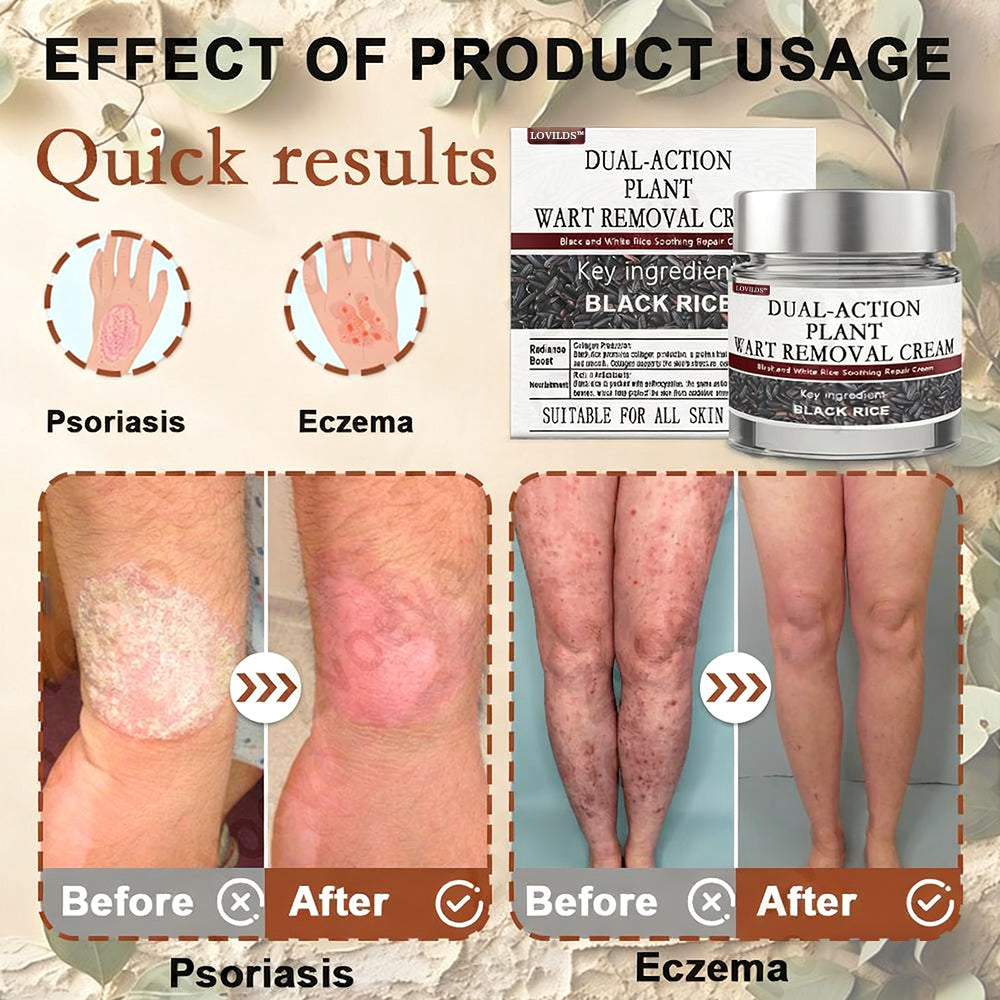 LOVILDS™Black Rice Skin Repair Essence Cream ⚕️ Health Canada Certified Certified (Eliminates warts and skin tags, relieves psoriasis, improves keratin build-up and follicular keratinization, fades pigmentation, sun spots & age spots)